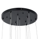  TEARS 61313 Μοντέρνο Κρεμαστό Φωτιστικό Οροφής LED 36W 3960lm 180° AC 220-240V IP20 Ρυθμιζόμενο Λευκό CCT με Χειριστήριο από 2700K έως 6000K Dimmable - Lumileds SMD Chip - Μαύρο - Μ60 x Π60 x Υ51.5cm - 3 Χρόνια Εγγύηση - 10