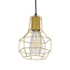  CAGE 00950 Vintage Κρεμαστό Φωτιστικό Οροφής με Ντουί 1 x E27 AC 220-240V IP20 - Χρυσό - Μ15 x Π15 x Y21cm