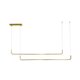 kelvo® LINARIA KLV-101-0260 Κρεμαστό Φωτιστικό Οροφής LED 72W 7200lm 180° AC 220-240V IP20 Ρυθμιζόμενο Λευκό CCT με Χειριστήριο από 2700K έως 6000K Dimmable - Lumileds SMD Chip - Σατινέ Χρυσό Βούρτσας - Μ220 x Π4 x Υ25cm - 3 Χρόνια Εγγύηση