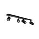 kelvo® SPOTA KLV-101-0140 Μοντέρνο Κινούμενο Φωτιστικό Σποτ Οροφής με Ντουί 4 x GU10 90° AC 220-240V IP20 - Μαύρο Ματ - Μ64 x Π6 x Υ14cm