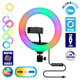 75800 Professional Digital Ring Light Φ20cm LED SMD 20W 2000lm 180° DC 5V με Καλώδιο Τροφοδοσίας USB - Ενσωματωμένο Χειριστήριο Εναλλαγής Χρωμάτων & 1 Βάση Τηλεφώνου - Πολύχρωμο RGBW+WW Dim - 1