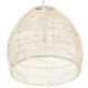 Vintage Κρεμαστό Φωτιστικό Οροφής Μονόφωτο Λευκό Μπέζ Ξύλινο Bamboo Φ40  COMORES LIGHT BEIGE 00968 - 4