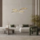 BUTTERFLY 61393 Μοντέρνο Κρεμαστό Φωτιστικό Οροφής LED 75W 7500lm 300° AC 220-240V IP20 Ρυθμιζόμενο Λευκό CCT με Χειριστήριο από 2700K έως 6000K Dimmable - Lumileds SMD Chip - Χρυσό Βούρτσας - Μ70 x Π55 x Υ4cm - 3 Χρόνια Εγγύηση - 13