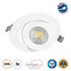 LEXIS JOINT 60990 Χωνευτό LED Κινούμενο Spot Downlight 7W 680lm 45° AC 220-240V IP44 Φ12cm x Υ3.1cm - Στρόγγυλο - Λευκό - Φυσικό Λευκό 4500K - Bridgelux Chip - TÜV Certified Driver - 5 Years Warranty