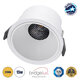 PLUTO-B 60261 Χωνευτό LED Spot Downlight TrimLess Φ10.4cm 15W 1875lm 38° AC 220-240V IP20 Φ10.4 x Υ6.5cm - Στρόγγυλο - Λευκό & Anti-Glare HoneyComb - Θερμό Λευκό 2700K - Bridgelux COB - 5 Years Warranty