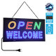 75680 Φωτιστικό Ταμπέλα LED Σήμανσης OPEN WELCOME με Πρίζα AC 230V Μ48xΠ25xΥ2cm - 1