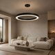 kelvo® RA KLV-101-0369 Κρεμαστό Φωτιστικό Οροφής LED 100W 10000lm 120° AC 220-240V IP20 Ρυθμιζόμενο Λευκό CCT με Χειριστήριο από 2700K έως 6000K Dimmable - Lumileds SMD Chip - Μαύρο Ματ - Μ120 x Π120 x Υ8cm - 3 Χρόνια Εγγύηση - 6