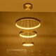 NEMESIS TRIO 61169-DECO Μοντέρνο Κρεμαστό Φωτιστικό Οροφής LED 100W 12123lm 360° AC 220-240V IP20 Ρυθμιζόμενο Λευκό CCT με Χειριστήριο από 2700K έως 6000K Dimmable - Lumileds SMD Chip - Χρυσό Βούρτσας - Μ60 x Π60 x Υ60cm - 3 Χρόνια Εγγύηση - 10
