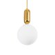 kelvo® ESTETICO KLV-101-0382 Κρεμαστό Φωτιστικό Οροφής για Λάμπα με Ντουί E27 AC 220-240V IP20 - Χρυσό Βούρτσας Πλατίνα & Λευκό - Μ20 x Π20 x Υ38cm - 5