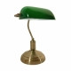 Vintage Επιτραπέζιο Φωτιστικό Πορτατίφ Μονόφωτο Μεταλλικό Χρυσό Μπρούτζινο με Πράσινο Καπέλο  BANKER GREEN 01391