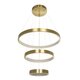 NEMESIS TRIO 61169-DECO Μοντέρνο Κρεμαστό Φωτιστικό Οροφής LED 100W 12123lm 360° AC 220-240V IP20 Ρυθμιζόμενο Λευκό CCT με Χειριστήριο από 2700K έως 6000K Dimmable - Lumileds SMD Chip - Χρυσό Βούρτσας - Μ60 x Π60 x Υ60cm - 3 Χρόνια Εγγύηση - 4