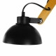 Μοντέρνο Industrial Φωτιστικό Οροφής Τρίφωτο Μαύρο Μεταλλικό με Φυσικό Ξύλο Καμπάνα Φ75  OLD SCHOOL 01093 - 7