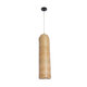 WAIKIKI 02349 Boho Κρεμαστό Φωτιστικό Οροφής Μονόφωτο 1 x E27 AC220-240V IP20 - Φ20 x Υ80cm - Μπεζ Ξύλινο Μπαμπού Καμπάνα - 5 Χρόνια Εγγύηση - 3