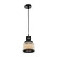 OLIVER 999-0187 Vintage Κρεμαστό Φωτιστικό Οροφής με Ντουί 1 x E27 AC 220-240V IP20 - Μελί & Μαύρο - Μ15 x Π15 x Υ21.5cm - 3
