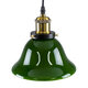 NOSTALGIA 00768 Vintage Κρεμαστό Φωτιστικό Οροφής Μονόφωτο Πράσινο Γυάλινο Καμπάνα με Χρυσό Ντουί Φ18 x Υ18cm - 6
