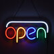 85859 Φωτιστικό Ταμπέλα Φωτεινή Επιγραφή NEON LED Σήμανσης Animated OPEN 30W AC 230V με Διακόπτη On/Off και Ασύρματο Χειριστήριο IR Λευκό - Κόκκινο - Πράσινο - Κίτρινο - Γαλάζιο - 5
