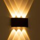 kelvo® SIXOAD KLV-101-0006 Φωτιστικό Τοίχου / Απλίκα LED 18W 1800lm 30° AC 220-240V Αδιάβροχο IP65 Θερμό Λευκό 2700K - CREE XPE Chip & TÜV SÜD Driver - Μαύρο Ματ - Μ17 x Π4 x Υ8cm - 5 Χρόνια Εγγύηση - 8
