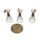 FLIXIO 201-0126 Vintage Κρεμαστό Φωτιστικό Οροφής με Ντουί 3 x E27 AC 220-240V IP20 - Χρυσό - Μ40 x Π40 x Υ70cm - 10