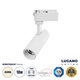 LUGANO 60801 Μονοφασικό Φωτιστικό Σποτ Ράγας LED 10W 1250lm 36° Acrylic HQ LENS AC 220-240V IP20 Φ4.5 x Υ19cm Φυσικό Λευκό 4500K - EUROTRACKSystem 1L+1N - Λευκό - Bridgelux Chip - TÜV Certified Driver - 5 Χρόνια Εγγύηση