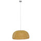 Vintage Κρεμαστό Φωτιστικό Οροφής Μονόφωτο Καφέ Ξύλινο Bamboo Φ60  BERMUDA 01627 - 3