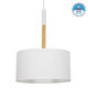 Μοντέρνο Κρεμαστό Φωτιστικό Οροφής Μονόφωτο Μεταλλικό με Λευκό Καπέλο Ø35xY50cm  BRONX SERIES WHITE 01518