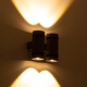  CANNONAL 60579 Μοντέρνο Φωτιστικό Τοίχου - Απλίκα LED 20W 2300lm 30° AC 220-240V IP20 Θερμό Λευκό 2700K - Bridgelux COB Chip & TÜV SÜD Driver - Μαύρο Ματ & Γκρι Ανθρακί Ματ - Μ12 x Π6.5 x Υ11cm - 3 Χρόνια Εγγύηση - 8