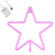 78586 Φωτιστικό Ταμπέλα Φωτεινή Επιγραφή NEON LED Σήμανσης STAR 5W με Καλώδιο Τροφοδοσίας USB - Μπαταρίας 3xAAA (Δεν Περιλαμβάνονται) - Ροζ