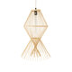 YOSHI 01928 Boho Κρεμαστό Φωτιστικό Οροφής Μονόφωτο 1 x E27 AC220-240V IP20 - Φ35 x Υ60cm - Μπεζ Ξύλινο Πλέγμα - 4