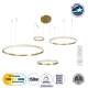  DIAMOND TETRA 61149 Μοντέρνο Κρεμαστό Φωτιστικό Οροφής LED 150W 15000lm 360° AC 220-240V IP20 Ρυθμιζόμενο Λευκό CCT με Χειριστήριο από 2700K έως 6000K Dimmable - Lumileds SMD Chip - Χρυσό Βούρτσας - Μ150 x Π150 x Υ120cm - 3 Χρόνια Εγγύηση - 1