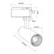 LUGANO 60804 Μονοφασικό Σποτ Ράγας LED 10W 1250lm 36° AC 220-240V IP20 Φυσικό Λευκό 4500K - Bridgelux COB Chip & TÜV SÜD Driver - Eurotrack 1PH - Μαύρο Ματ - Μ8.5 x Π5 x Υ18cm - 5 Χρόνια Εγγύηση - 5
