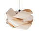 CORALINE 02181 Boho Κρεμαστό Φωτιστικό Οροφής Μονόφωτο 1 x E27 AC220-240V IP20 - Φ60 x Υ30cm - Μπεζ Λεπτό Φύλλο Ξύλου Πλέγμα - 5 Χρόνια Εγγύηση - 6
