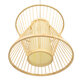 DE PARIS 01632 Vintage Κρεμαστό Φωτιστικό Οροφής Μονόφωτο Μπεζ Ξύλινο Bamboo Φ35 x Y32cm - 5