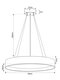 kelvo® RONDO KLV-101-0589 Κρεμαστό Φωτιστικό Οροφής LED 36W 3600lm 120° AC 220-240V IP20 Ρυθμιζόμενο Λευκό CCT με Διακόπτη στο Driver 2700K/4500K/6000K Triac Dimmable - Lumileds SMD Chip & ENEC/TÜV Driver - Λευκό Ματ & Εφέ Ξύλου - Μ50 x Π50 x Υ7cm - 5 Χρόνια Εγγύηση - 6