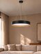 kelvo® RONDO KLV-101-0587 Κρεμαστό Φωτιστικό Οροφής LED 36W 3600lm 120° AC 220-240V IP20 Ρυθμιζόμενο Λευκό CCT με Διακόπτη στο Driver 2700K/4500K/6000K Triac Dimmable - Lumileds SMD Chip & ENEC/TÜV Driver - Μαύρο Ματ & Εφέ Ξύλου - Μ50 x Π50 x Υ7cm - 5 Χρόνια Εγγύηση - 2
