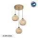  YASAM 203-0024 Vintage Κρεμαστό Φωτιστικό Οροφής με Ντουί 3 x E27 AC 220-240V IP20 - Μπεζ & Χρυσό - Μ42 x Π42 x Υ54cm - 1