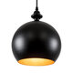 ROCKFORD 01287-B Μοντέρνο Κρεμαστό Φωτιστικό Οροφής Μονόφωτο Μαύρο Μεταλλικό Καμπάνα Φ24 x Υ27cm