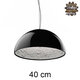 Μοντέρνο Κρεμαστό Φωτιστικό Οροφής Μονόφωτο Μαύρο Γύψινο Καμπάνα Φ40  SERENIA BLACK 01151 - 2