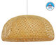 Vintage Κρεμαστό Φωτιστικό Οροφής Μονόφωτο Καφέ Ξύλινο Bamboo Φ60  BERMUDA 01627