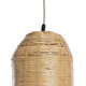 WAIKIKI 02349 Boho Κρεμαστό Φωτιστικό Οροφής Μονόφωτο 1 x E27 AC220-240V IP20 - Φ20 x Υ80cm - Μπεζ Ξύλινο Μπαμπού Καμπάνα - 5 Χρόνια Εγγύηση - 7