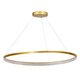 kelvo® DIAMOND KLV-101-0234 Κρεμαστό Φωτιστικό Οροφής LED 75W 7500lm 180° AC 220-240V IP20 Ρυθμιζόμενο Λευκό CCT με Χειριστήριο από 2700K έως 6000K Dimmable - Lumileds SMD Chip - Χρυσό Πλατίνα - Μ100 x Π100 x Υ3cm - 3 Χρόνια Εγγύηση - 5