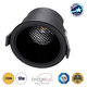 PLUTO-M 60257 Χωνευτό LED Spot Downlight TrimLess Φ8.4cm 10W 1250lm 38° AC 220-240V IP20 Φ8.4 x Υ5.9cm - Στρόγγυλο - Μαύρο & Anti-Glare HoneyComb - Θερμό Λευκό 2700K - Bridgelux COB - 5 Years Warranty