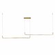 kelvo® LINARIA KLV-101-0260-V2 Κρεμαστό Φωτιστικό Οροφής LED 72W 7200lm 180° AC 220-240V IP20 Ρυθμιζόμενο Λευκό CCT με Χειριστήριο από 2700K έως 6000K Dimmable - Lumileds SMD Chip - Χρυσό Πλατίνα - Μ212 x Π4 x Υ20cm - 3 Χρόνια Εγγύηση - 3
