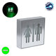 SENSATI 75656 Φωτιστικό Τοίχου Ένδειξης WC MAN & WOMAN LED 1W AC 220-240V IP20 - Σώμα Αλουμινίου - Μ11 x Π11 x Υ3cm - Πράσινο - 1