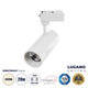 LUGANO 60807 Μονοφασικό Φωτιστικό Σποτ Ράγας LED 20W 2500lm 36° Acrylic HQ LENS AC 220-240V IP20 Φ6.5 x Υ22cm Φυσικό Λευκό 4500K - EUROTRACKSystem 1L+1N - Λευκό - Bridgelux Chip - TÜV Certified Driver - 5 Χρόνια Εγγύηση - 2