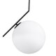 MONROE 00957 Μοντέρνο Κρεμαστό Φωτιστικό Οροφής Μονόφωτο Μαύρο - Λευκό Μεταλλικό Μπάλα Φ30 x Υ75cm - 5