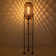 CURACAO 00771 Vintage Φωτιστικό Δαπέδου Μονόφωτο Μεταλλικό Καφέ Ξύλινο Bamboo Φ30 x Υ170cm - 3