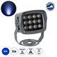 FLOODXENA 90124 Προβολέας Σποτ Wall Washer LED 12W 1020lm 10° AC 220-240V Αδιάβροχο IP65 Μπλε - Bridgelux SMD Chip - Γκρι Ανθρακί - Μ13.5 x Π11 x Υ15cm - 3 Χρόνια Εγγύηση - 1