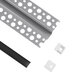 70839-1M Χωνευτό Γωνιακό για Γυψοσανίδα - Trimless Προφίλ Αλουμινίου Ανοδιωμένο με Μαύρο Οπάλ Κάλυμμα για 1 Σειρά Ταινίας LED Πατητό - Press On 1 Μέτρο - 3