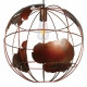 Vintage Industrial Κρεμαστό Φωτιστικό Οροφής Μονόφωτο Καφέ Σκουριά Μεταλλικό Πλέγμα Φ40  EARTH RUST 40CM 01665 - 3