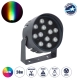 FLOODNIGMA 90396 Προβολέας Σποτ Wall Washer με Αντιθαμβωτική Γρίλια LED 24W 1920lm 30° DC 24V Αδιάβροχο IP65 Πολύχρωμο RGBW Dimmable DMX512 - Bridgelux SMD Chip - Γκρι Ανθρακί - Μ15 x Π15 x Υ9.1cm - 3 Χρόνια Εγγύηση